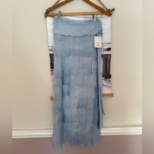Elegant Blue Layered Skirt